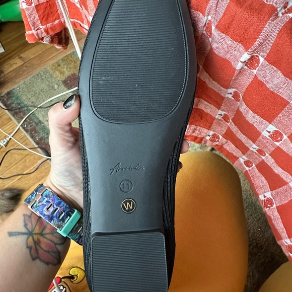 Arromic Black Flats Shoes for Women, Square Toe Ballet Flats Shoes 11 Wide - Picture 4 of 9